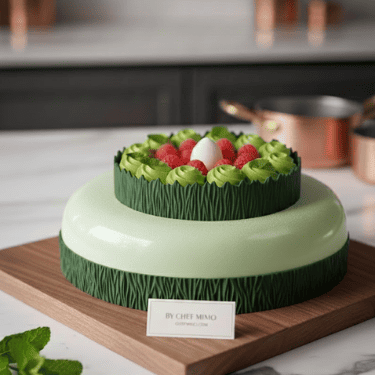🌿 The “Verdiana” Cake (Grapefruit & Raspberry Entremet)
