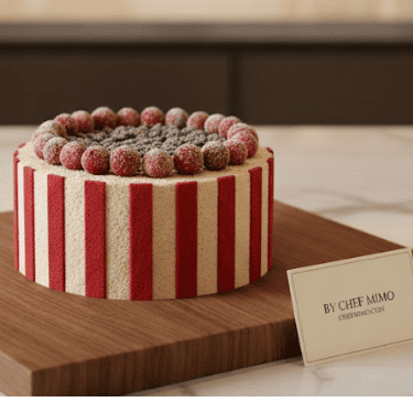 🎄 Festive Cranberry & Marzipan Mousse Cake (Entremet)